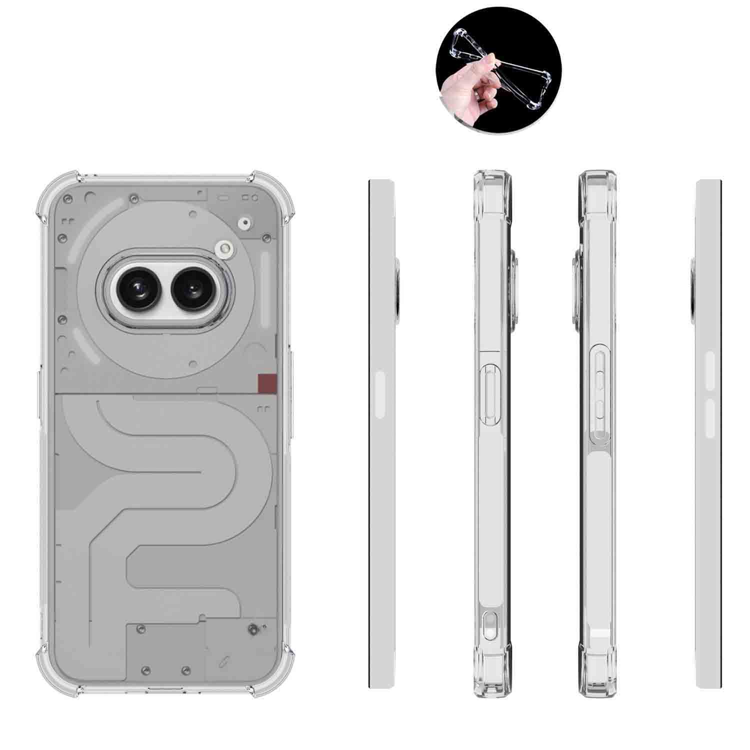 IDEWEI For Nothing Phone (2a) Soft TPU Back Case Four Corners Airbag Ultra Clear Phone Cover IDEWEI For Nothing Phone (2a) Soft TPU Back Case Four Corners Airbag Ultra Clear Phone Cover